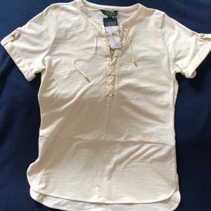 Beautiful NEW Lauren, short-sleeve spring shirt.